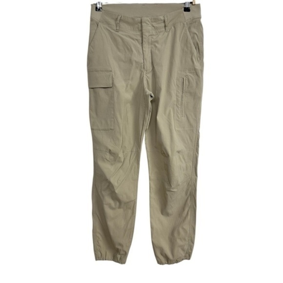 Athleta Pants - Athletes Trekkie Utility Cargo Pants Size 8 Tan Hiking Pants Elastic At Ankle
